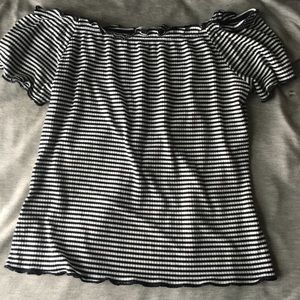 Charlotte Russe Striped Off the Shoulder Top